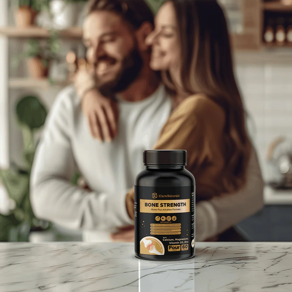 Supplements for BONES - Bone Strength (iBone Plus) Hair, Nails & Skin Support - with Calcium, Magnesium, Zinc, Vitamin D3, K1, Plus. Halal, Gluten-Free, Gelatin-Free - 60 Tablets. - Image 7