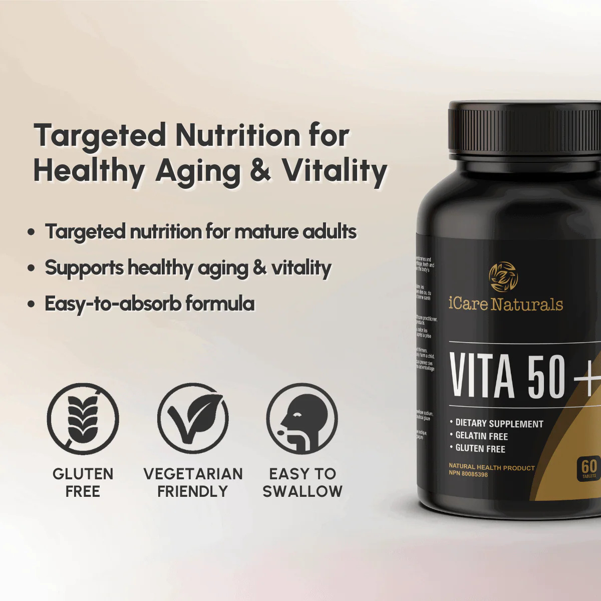 Vita 50+ I Multivitamins for 50+ - Vegetarian Friendly and Gluten-Free - Image 5