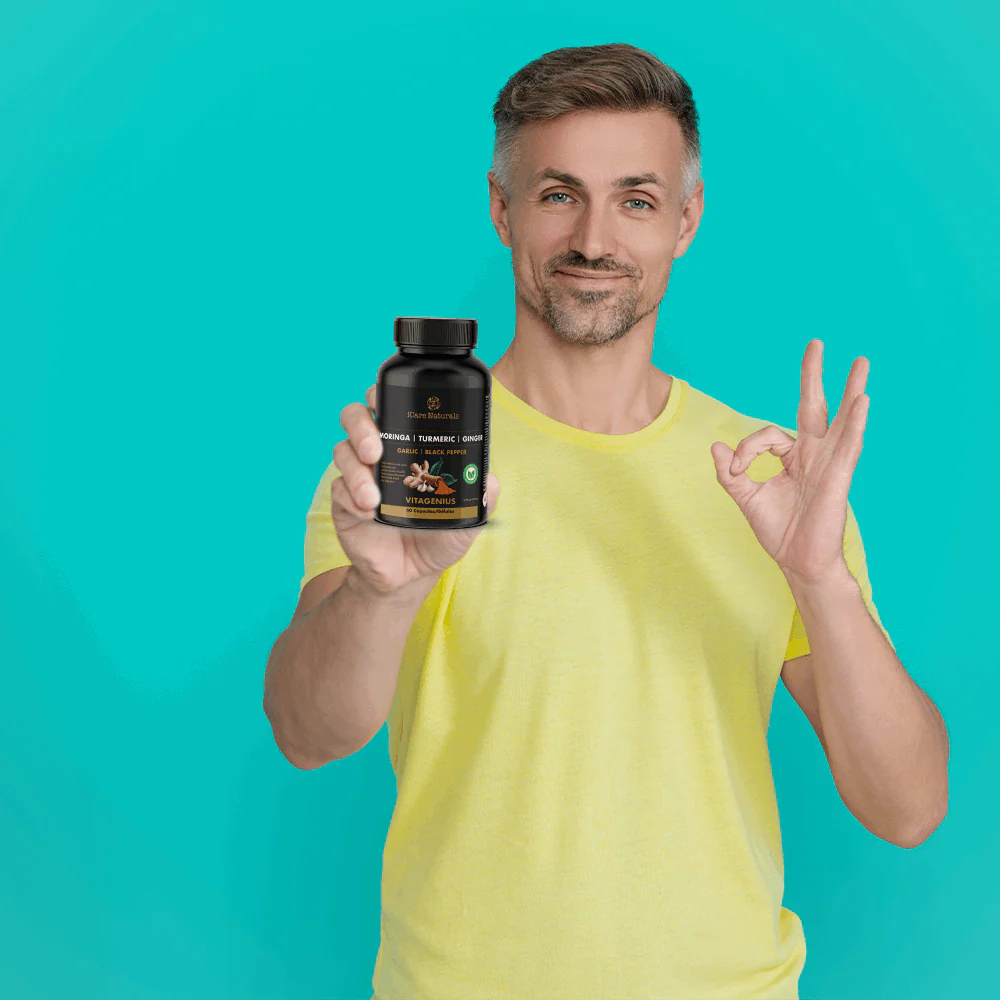 VitaGenius - Super Food & Antioxidant formula with Moringa, Turmeric, Ginger, Garlic & Black Pepper. Used in herbal medicine to assist joint pain relief, maintain cardiovascular health, help reduce elevated blood lipid levels & aid digestion - Image 6